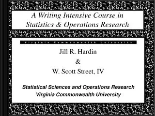 A Writing Intensive Course in Statistics &amp; Operations Research