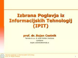 Izbrana Poglavja iz Informacijskih Tehnologij (IPIT)