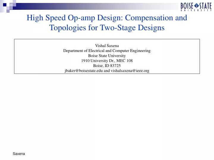 high speed op amp design compensation and topologies for two stage designs