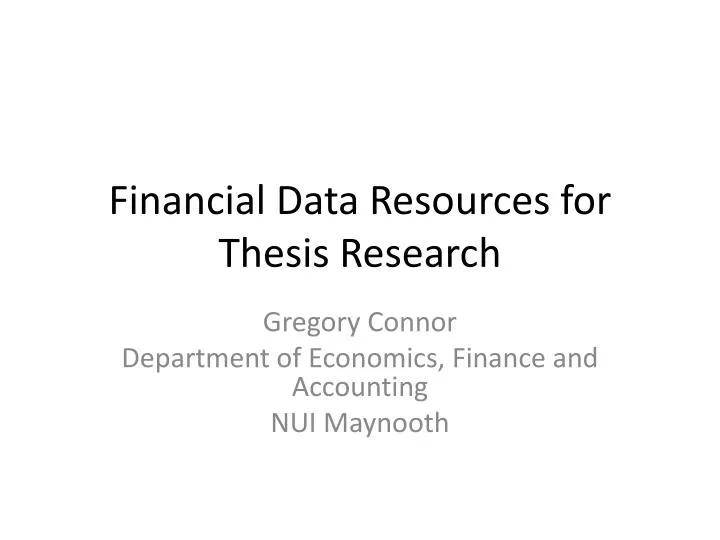 financial data resources for thesis research