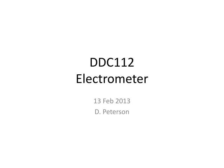 ddc112 electrometer