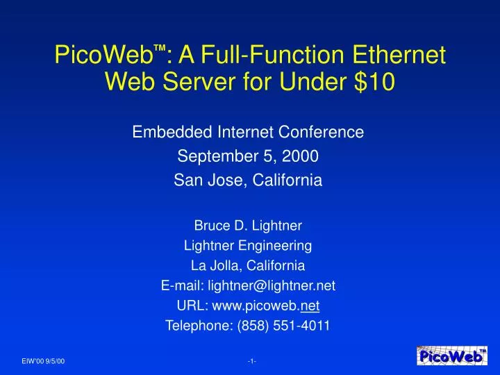 picoweb tm a full function ethernet web server for under 10