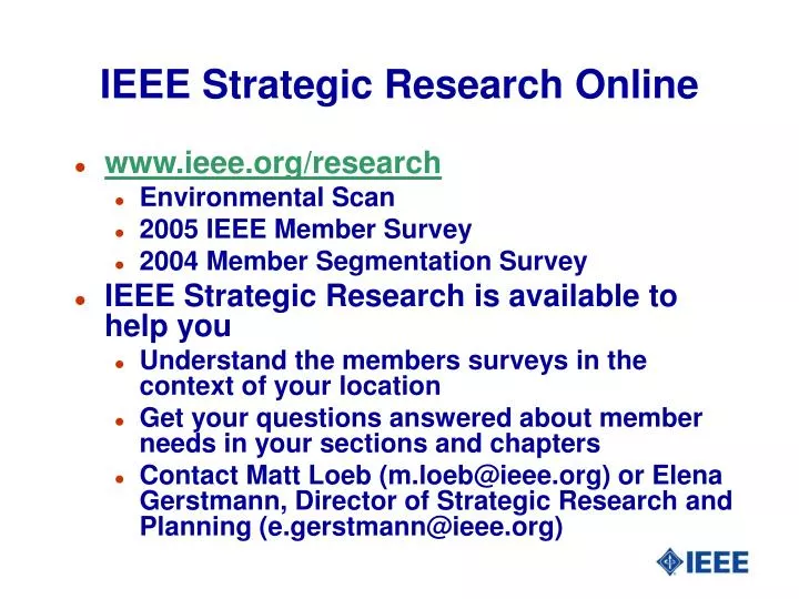 ieee strategic research online