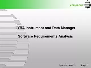 LYRA Instrument and Data Manager Software Requirements Analysis