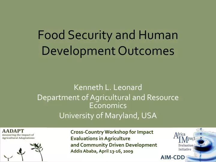 food security and human development outcomes