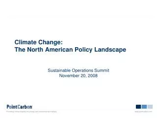 Climate Change: The North American Policy Landscape