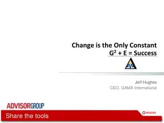 Change is the Only Constant G 2 + E = Success