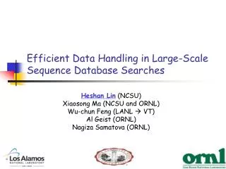 Efficient Data Handling in Large-Scale Sequence Database Searches