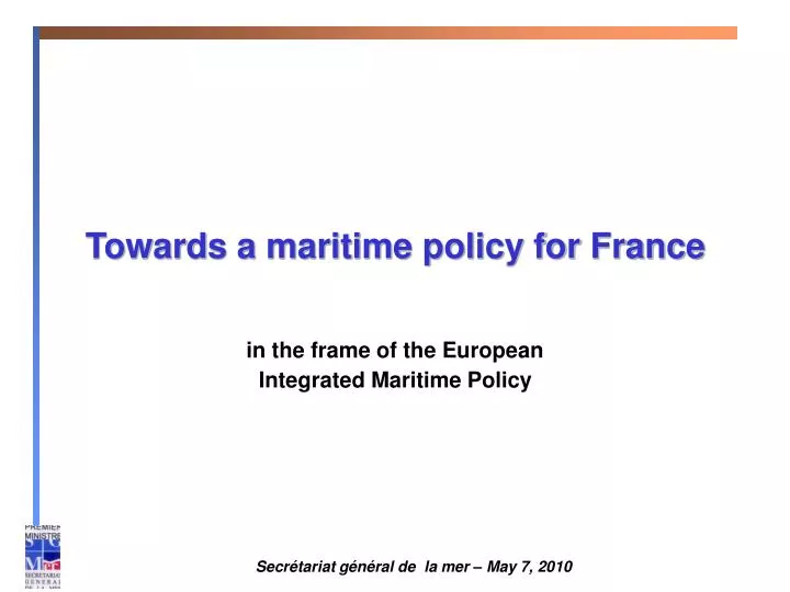 towards a maritime policy for france