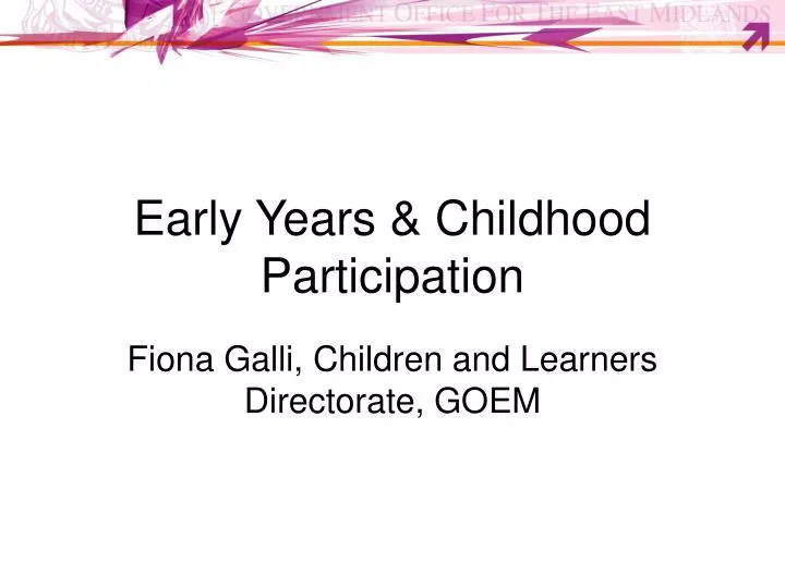 early years childhood participation