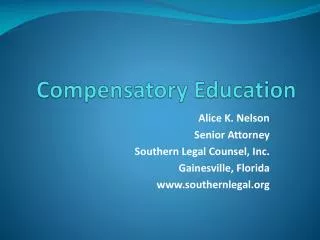 Compensatory Education