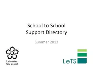 School to S chool Support D irectory