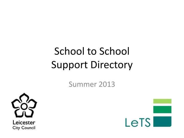 school to s chool support d irectory