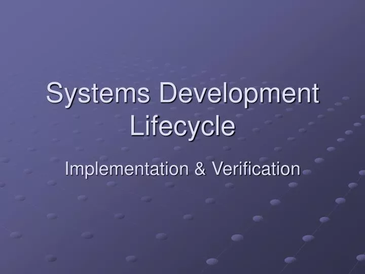 systems development lifecycle
