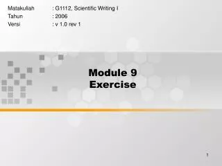 Module 9 Exercise