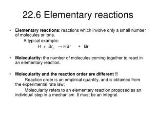 22.6 Elementary reactions