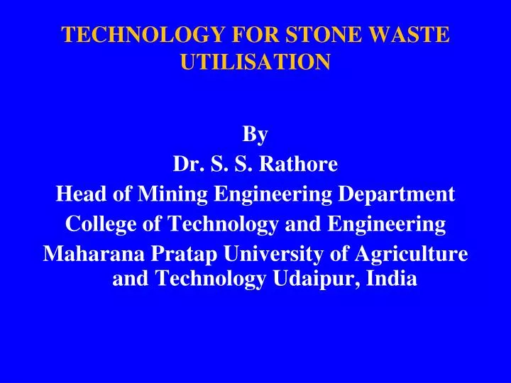 technology for stone waste utilisation