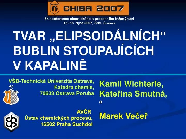 tvar elipsoid ln ch bublin stoupa j c ch v kapalin