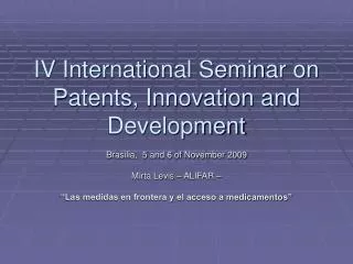 iv international seminar on patents innovation and development