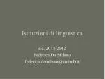 Istituzioni di linguistica - slide 1