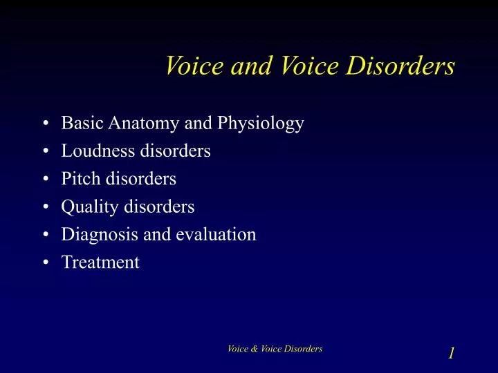 voice and voice disorders