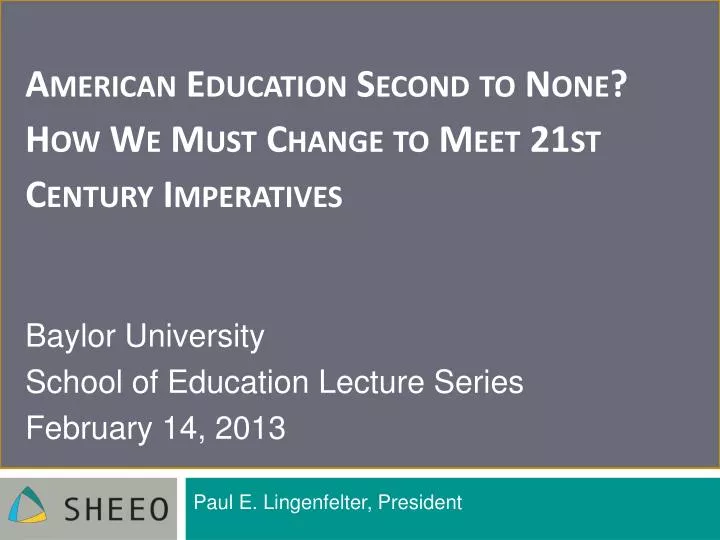 american education second to none how we must change to meet 21st century imperatives