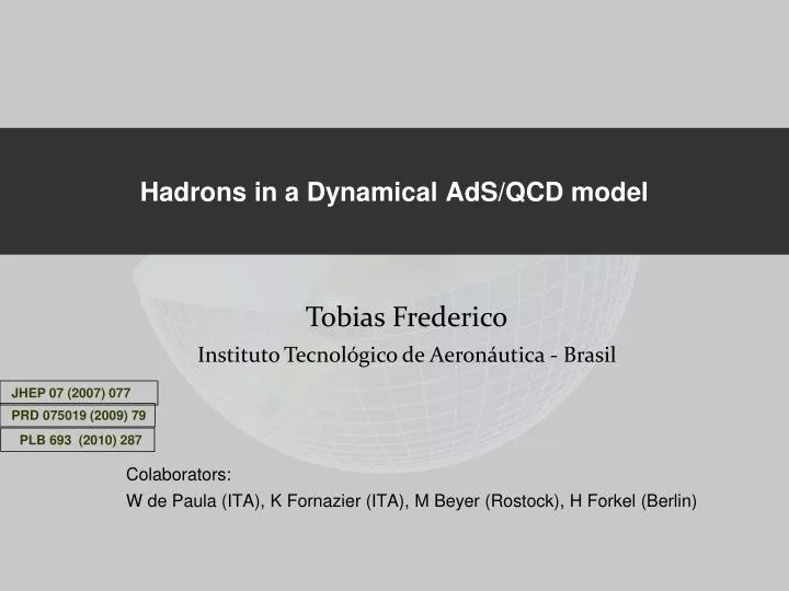hadrons in a dynamical ads qcd model