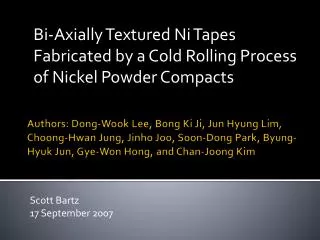 Bi-Axially Textured Ni Tapes Fabricated by a Cold Rolling Process of Nickel Powder Compacts