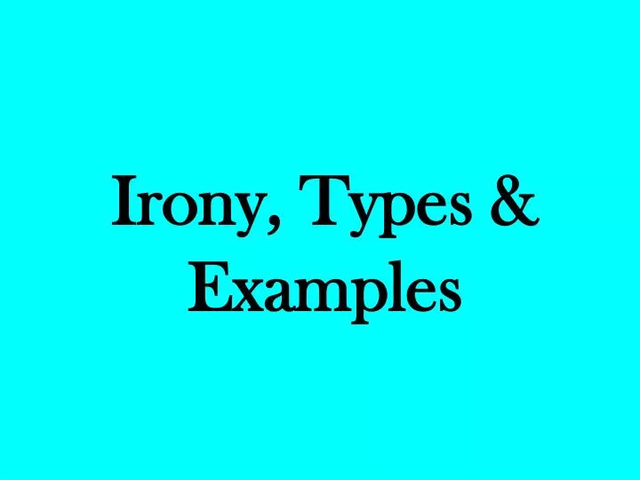 irony types examples