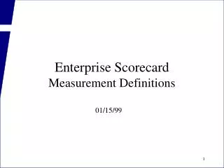 Enterprise Scorecard Measurement Definitions