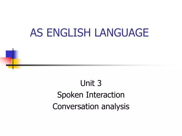 as english language