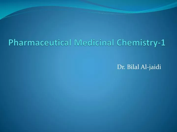 pharmaceutical medicinal chemistry 1