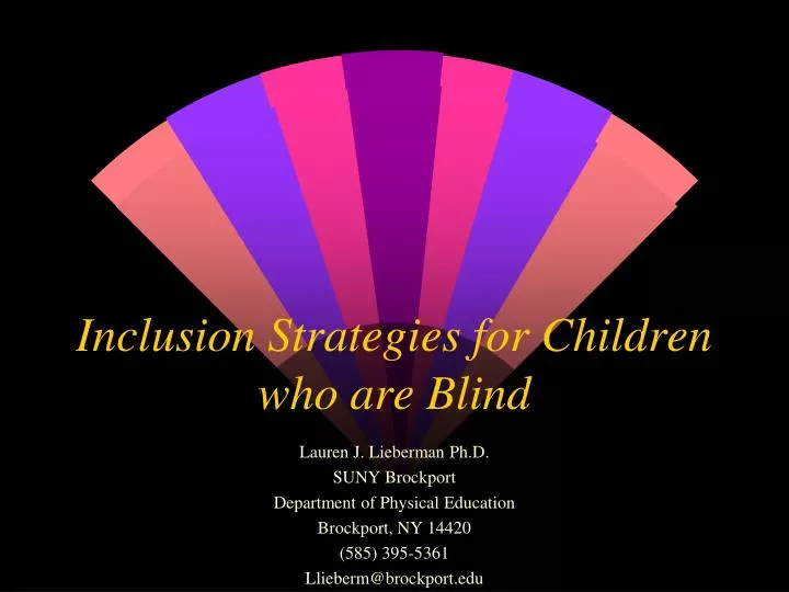 inclusion strategies for children who are blind