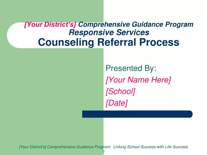 your district s comprehensive guidance program responsive services counseling referral process