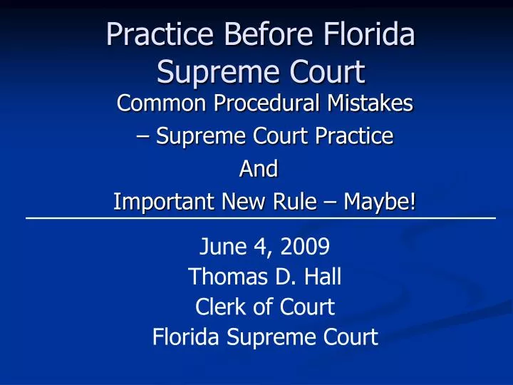 practice before florida supreme court