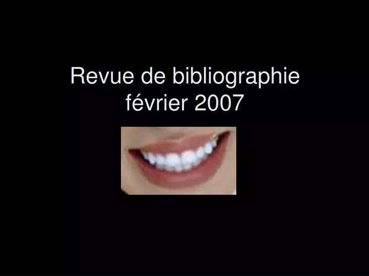 revue de bibliographie f vrier 2007