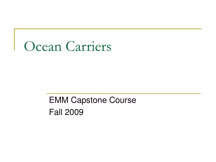 ocean carriers