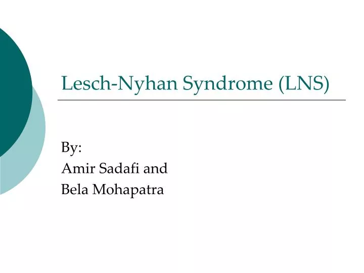 lesch nyhan syndrome lns