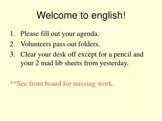 Welcome to english!