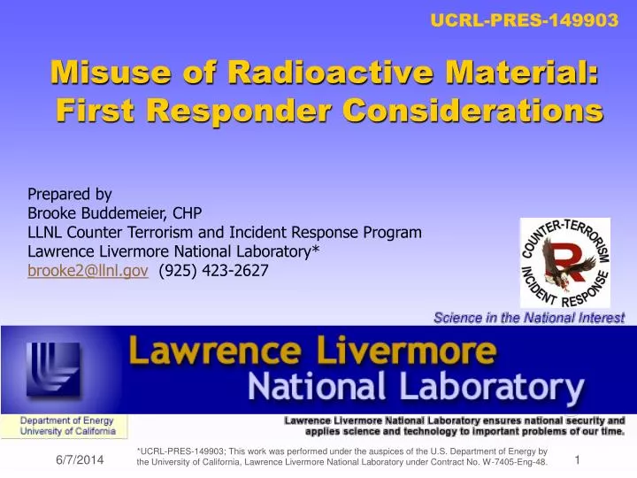 misuse of radioactive material first responder considerations