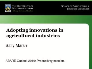 Adopting innovations in agricultural industries