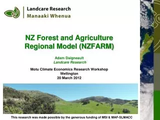 NZ Forest and Agriculture Regional Model (NZFARM)
