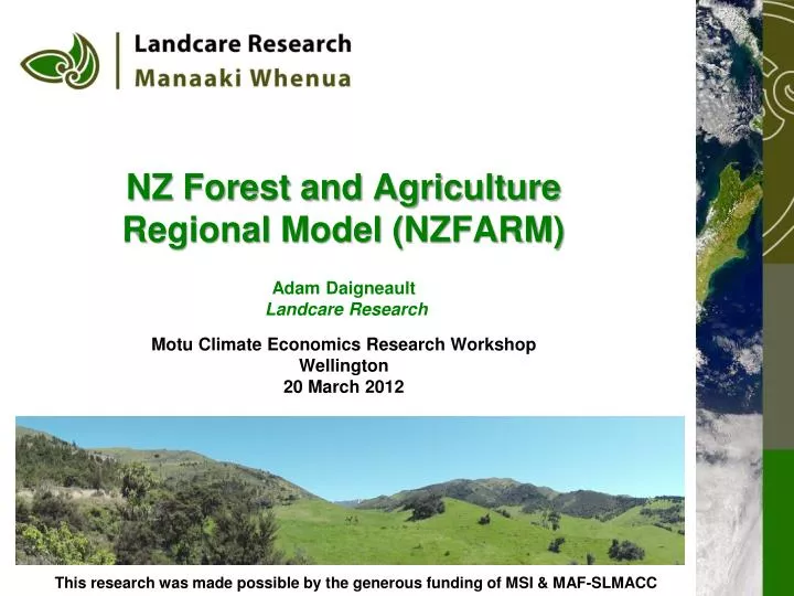 nz forest and agriculture regional model nzfarm