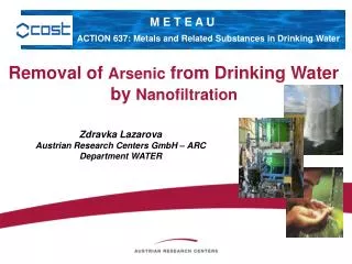 Removal of Arsenic from Drinking Water by Nanofiltration