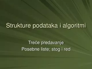 Strukture podataka i algoritmi