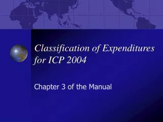Classification of Expenditures for ICP 2004