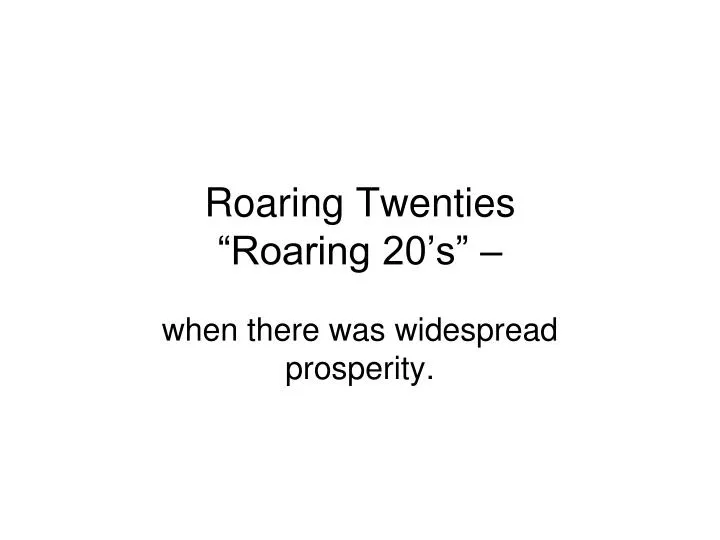 roaring twenties roaring 20 s
