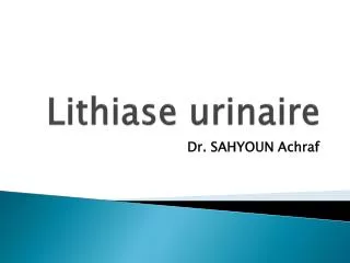lithiase urinaire