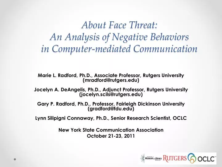 about face threat an analysis of negative behaviors in computer mediated communication