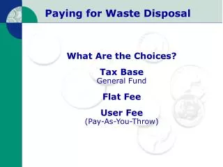Paying for Waste Disposal